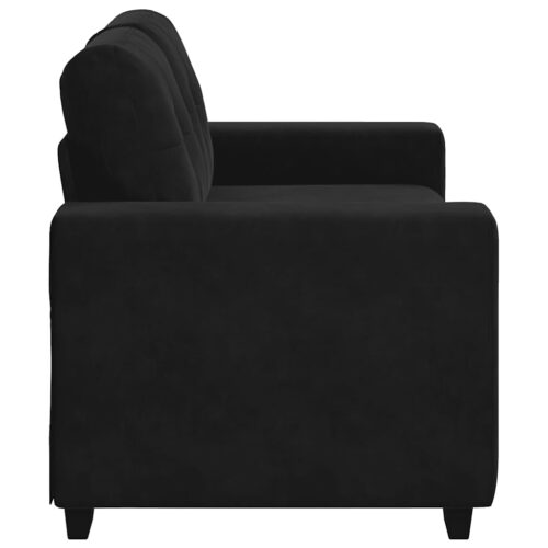 Loveseat Sofa Lounge Seater Accent Couch Futon Chair Black 120cm Velvet - Image 5