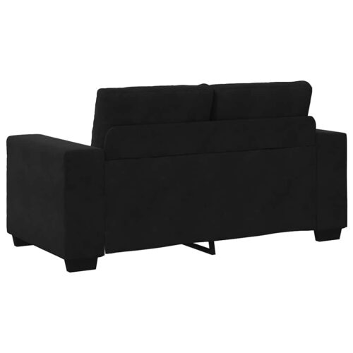 Loveseat Sofa Lounge Seater Accent Couch Futon Chair Black 120cm Velvet - Image 6