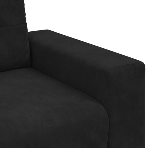 Loveseat Sofa Lounge Seater Accent Couch Futon Chair Black 120cm Velvet - Image 7