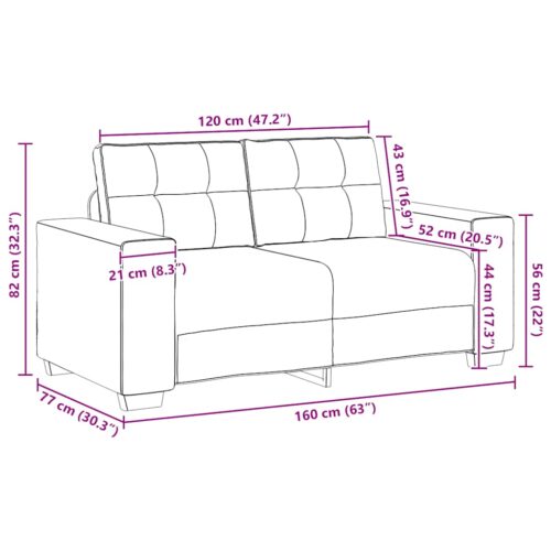 Loveseat Sofa Lounge Seater Accent Couch Futon Chair Black 120cm Velvet - Image 9