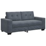 Loveseat Sofa Lounge Seater Accent Couch Futon Chair Dark Grey 140cm Velvet