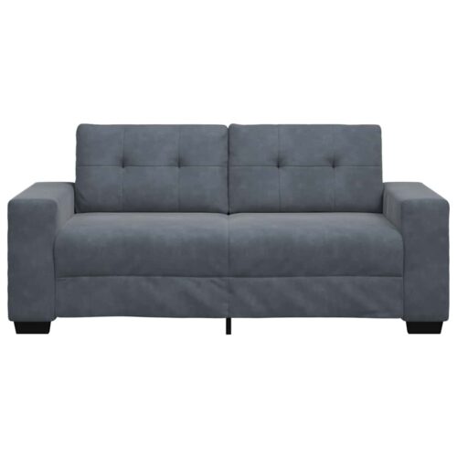 Loveseat Sofa Lounge Seater Accent Couch Futon Chair Dark Grey 140cm Velvet - Image 4