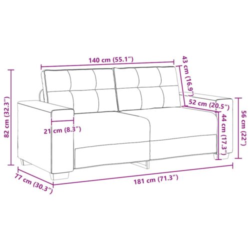Loveseat Sofa Lounge Seater Accent Couch Futon Chair Dark Grey 140cm Velvet - Image 9