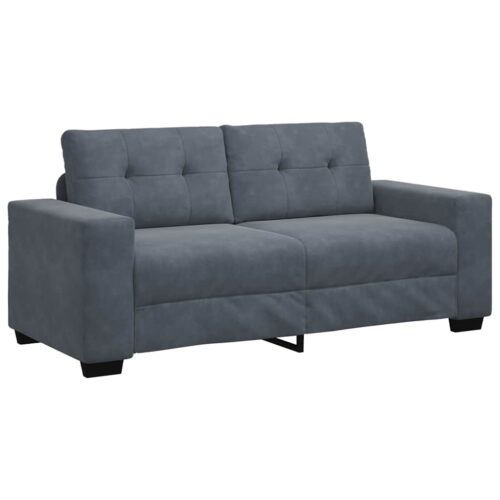 Loveseat Sofa Lounge Seater Accent Couch Futon Chair Dark Grey 140cm Velvet - Image 10