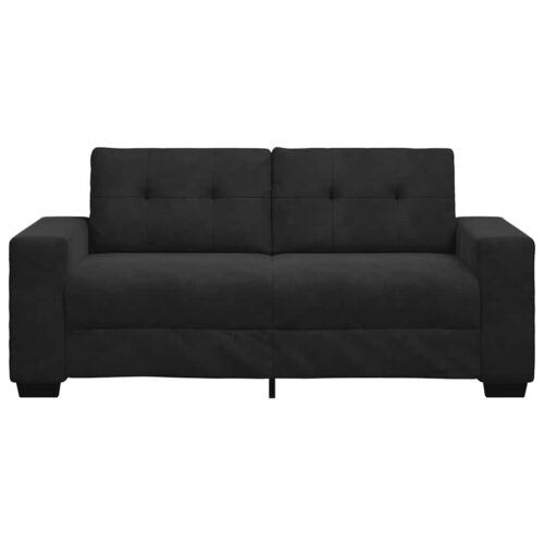 Loveseat Sofa Lounge Seater Accent Couch Futon Chair Black 140cm Velvet - Image 4