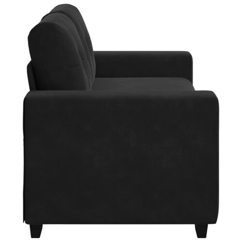 Loveseat Sofa Lounge Seater Accent Couch Futon Chair Black 140cm Velvet - Image 5