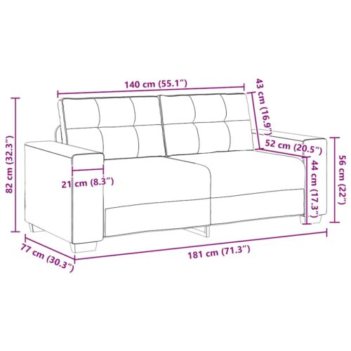 Loveseat Sofa Lounge Seater Accent Couch Futon Chair Black 140cm Velvet - Image 9