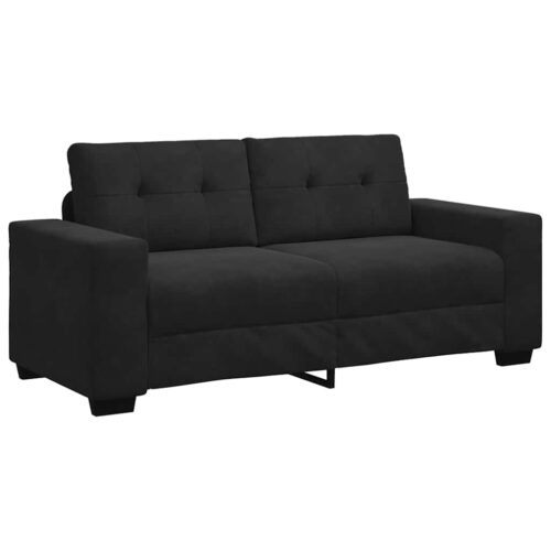 Loveseat Sofa Lounge Seater Accent Couch Futon Chair Black 140cm Velvet - Image 10