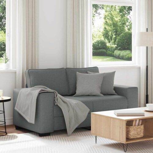 vidaXL 2-Seater Sofa Dark Grey 120 cm Fabric - Image 2