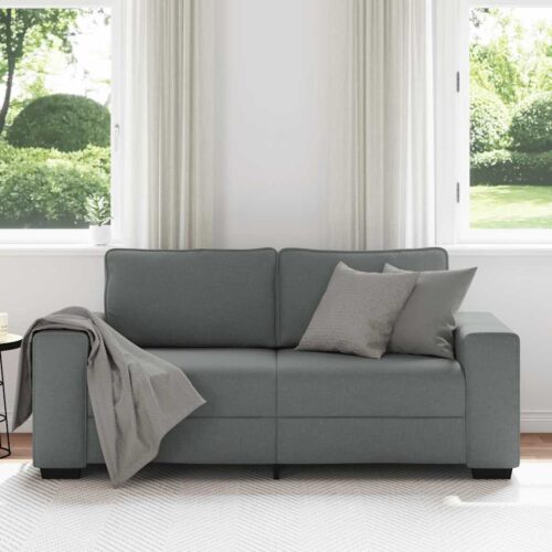 vidaXL 2-Seater Sofa Dark Grey 140 cm Fabric - Image 3