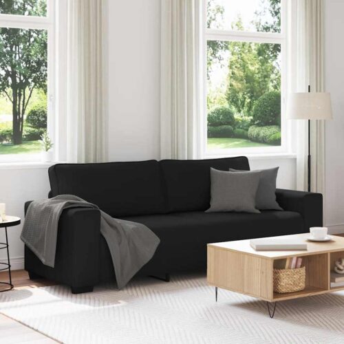 vidaXL 3-Seater Sofa Black 180 cm Fabric - Image 2