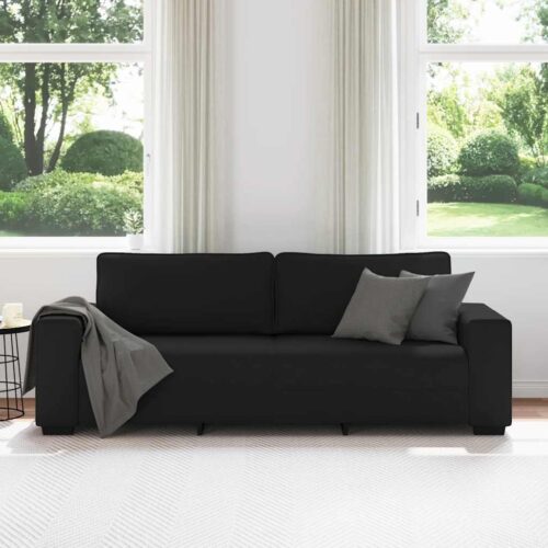 vidaXL 3-Seater Sofa Black 180 cm Fabric - Image 3