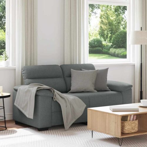 vidaXL 2-Seater Sofa Dark Grey 120 cm Fabric - Image 2