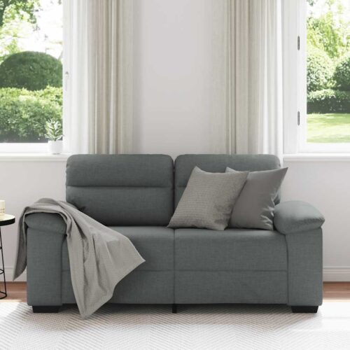 vidaXL 2-Seater Sofa Dark Grey 120 cm Fabric - Image 3