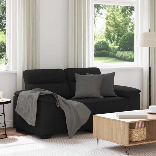 vidaXL 2-Seater Sofa Black 120 cm Fabric - Image 2