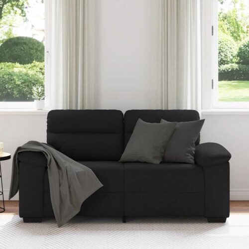 vidaXL 2-Seater Sofa Black 120 cm Fabric - Image 3