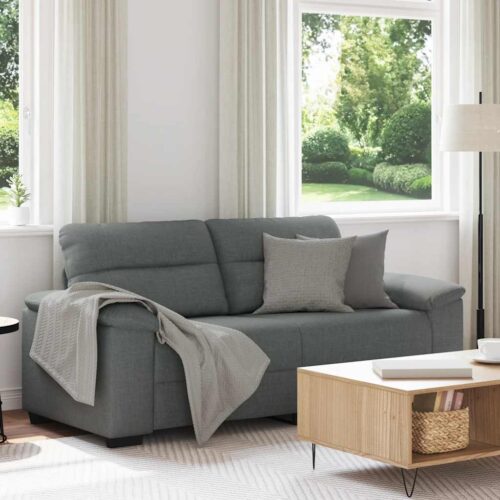 vidaXL 2-Seater Sofa Dark Grey 140 cm Fabric - Image 2