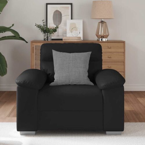 Sofa Chair Black 60cm Faux Leather - Image 3