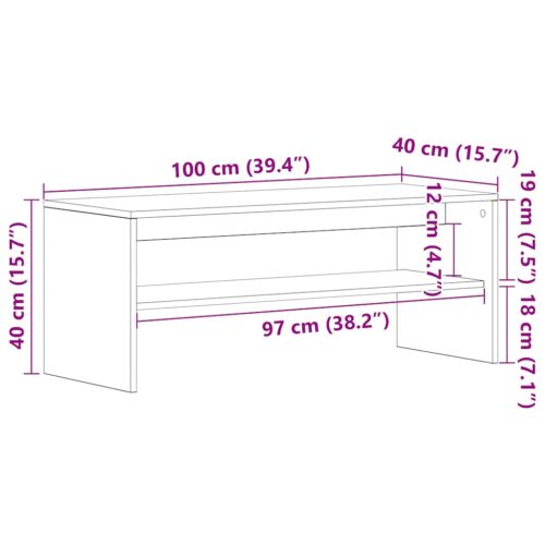 Wooden TV Cabinet White 100x40x40cm - Image 10