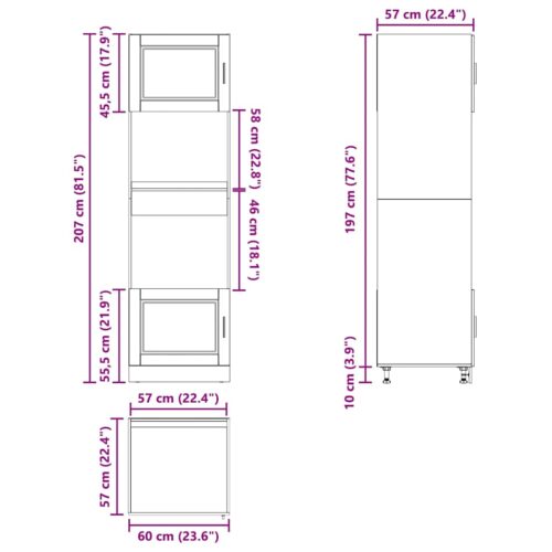 Oven Cabinets 2pcs Porto White Engineered Wood - Image 12