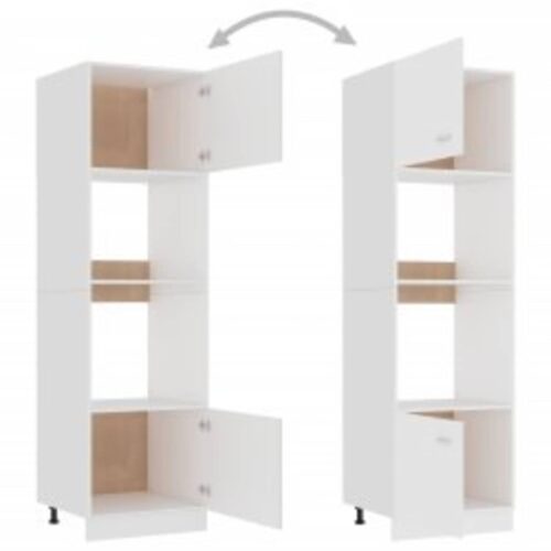 Microwave Cabinet Lyon White 60x57x207cm Engineered Wood - Image 7