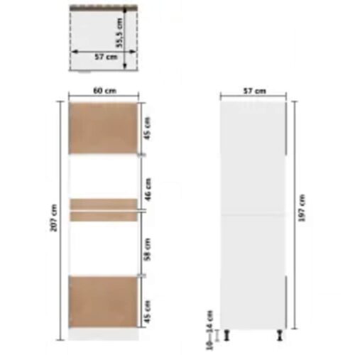 Microwave Cabinet Lyon White 60x57x207cm Engineered Wood - Image 10