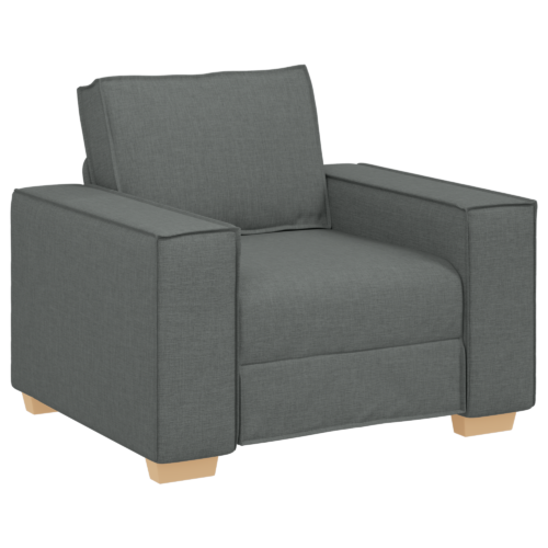 3-Piece Sofa Set Fabric Seater Living Room Lounge TV Couch Armchairs Dark Grey - Image 4