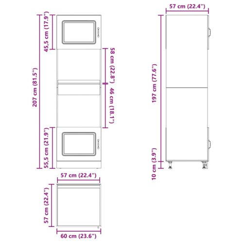 Oven Cabinets 2pcs Lucca White Engineered Wood - Image 12