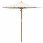 Garden Umbrella Outdoor Patio Beach Cantilever Parasol Cream White 217x230cm Bamboo