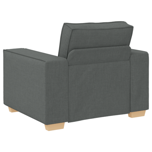 3-Piece Sofa Set Fabric Seater Living Room Lounge TV Couch Armchairs Dark Grey - Image 7