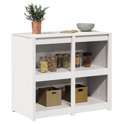 Outdoor Kitchen Cabinet White 106x55x92cm Solid Pine Wood - Image 3