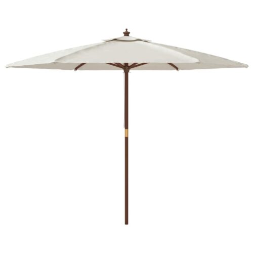 Garden Umbrella Outdoor Patio Beach Cantilever Parasol with Wooden Pole Sand 299x240cm - Image 4