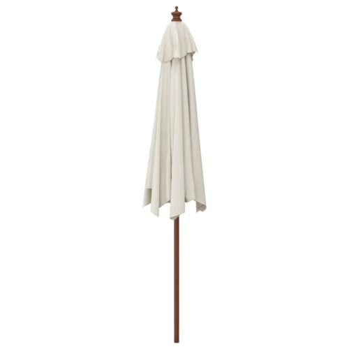 Garden Umbrella Outdoor Patio Beach Cantilever Parasol with Wooden Pole Sand 299x240cm - Image 5