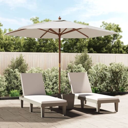 Garden Umbrella Outdoor Patio Beach Cantilever Parasol with Wooden Pole Sand 299x240cm - Image 9
