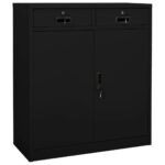 Office Cabinet Black 90x40x102cm Steel