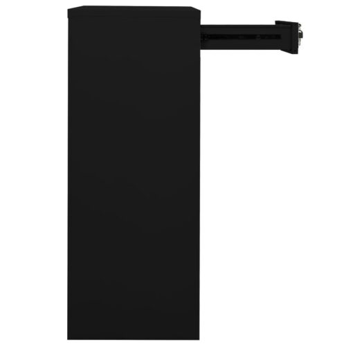 Office Cabinet Black 90x40x102cm Steel - Image 4