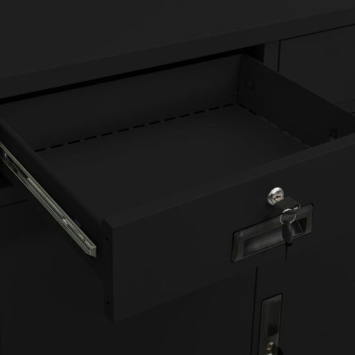 Office Cabinet Black 90x40x102cm Steel - Image 10