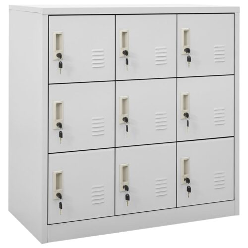 Locker Cabinets 2pcs Light Grey 90x45x92.5cm Steel - Image 2