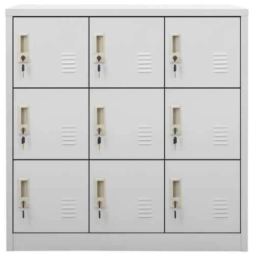 Locker Cabinets 2pcs Light Grey 90x45x92.5cm Steel - Image 3