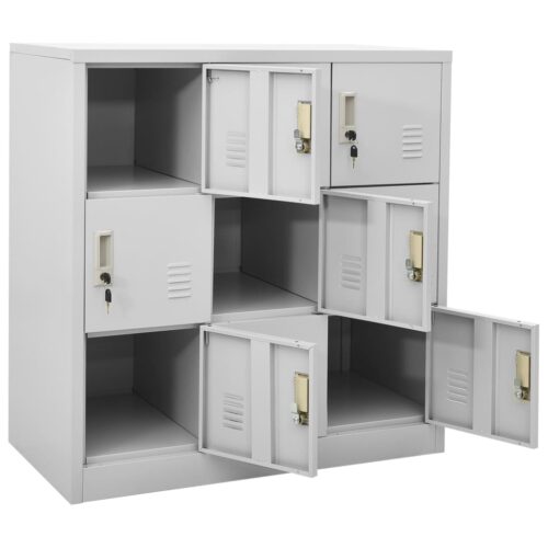 Locker Cabinets 2pcs Light Grey 90x45x92.5cm Steel - Image 6