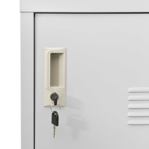 Locker Cabinets 2pcs Light Grey 90x45x92.5cm Steel - Image 7