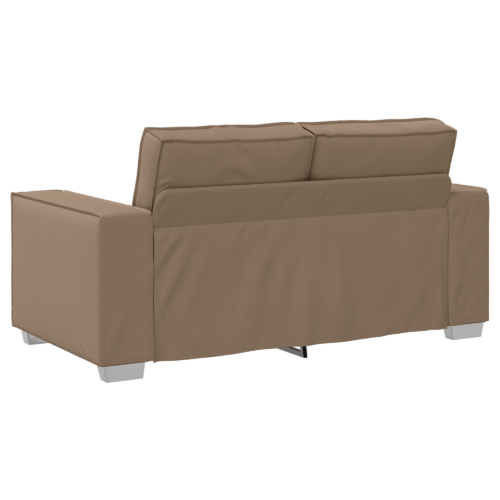 Loveseat Sofa Lounge Seater Accent Couch Futon Chair Cappuccino 120cm Faux Leather - Image 4