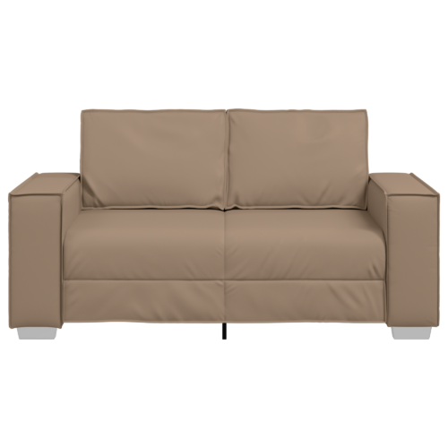 Loveseat Sofa Lounge Seater Accent Couch Futon Chair Cappuccino 120cm Faux Leather - Image 5