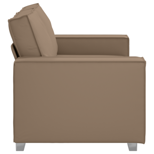 Loveseat Sofa Lounge Seater Accent Couch Futon Chair Cappuccino 120cm Faux Leather - Image 6