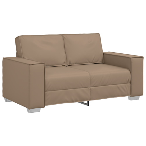 Loveseat Sofa Lounge Seater Accent Couch Futon Chair Cappuccino 120cm Faux Leather - Image 9