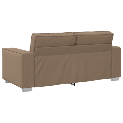 Faux Leather Sofa Lounge Seater Accent Office Couch Futon Chair Cappuccino 140cm - Image 4
