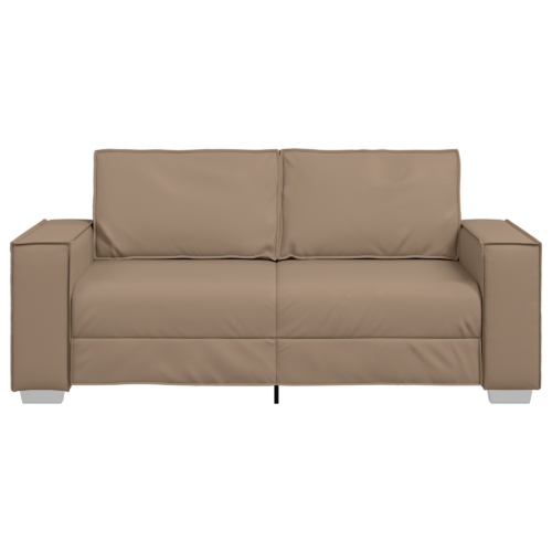 Faux Leather Sofa Lounge Seater Accent Office Couch Futon Chair Cappuccino 140cm - Image 5