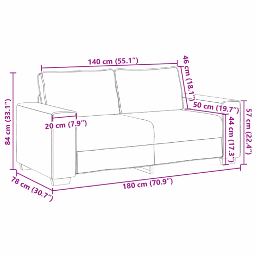 Faux Leather Sofa Lounge Seater Accent Office Couch Futon Chair Cappuccino 140cm - Image 8