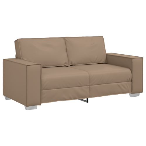 Faux Leather Sofa Lounge Seater Accent Office Couch Futon Chair Cappuccino 140cm - Image 9