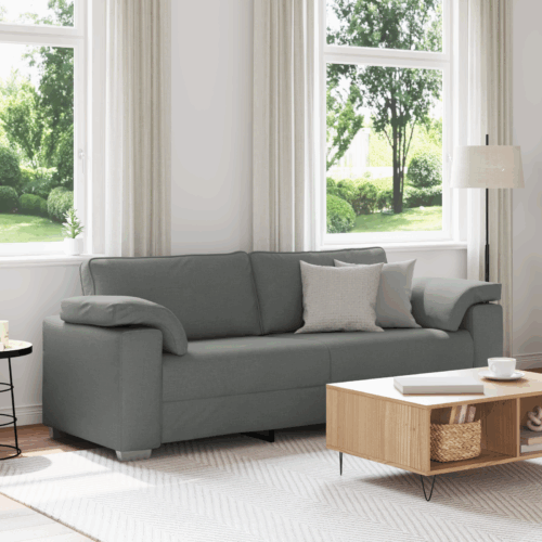 vidaXL 3-Seater Couch Dark Grey 178 cm Fabric - Image 2
